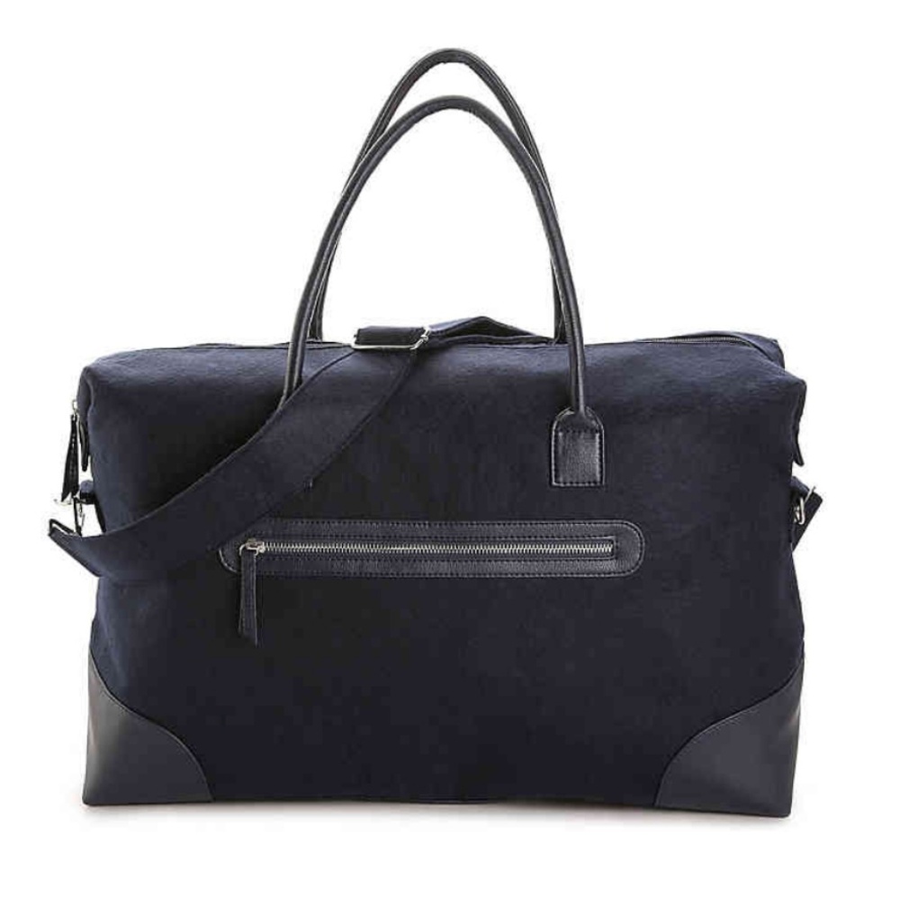 NWT blue felt weekender bag